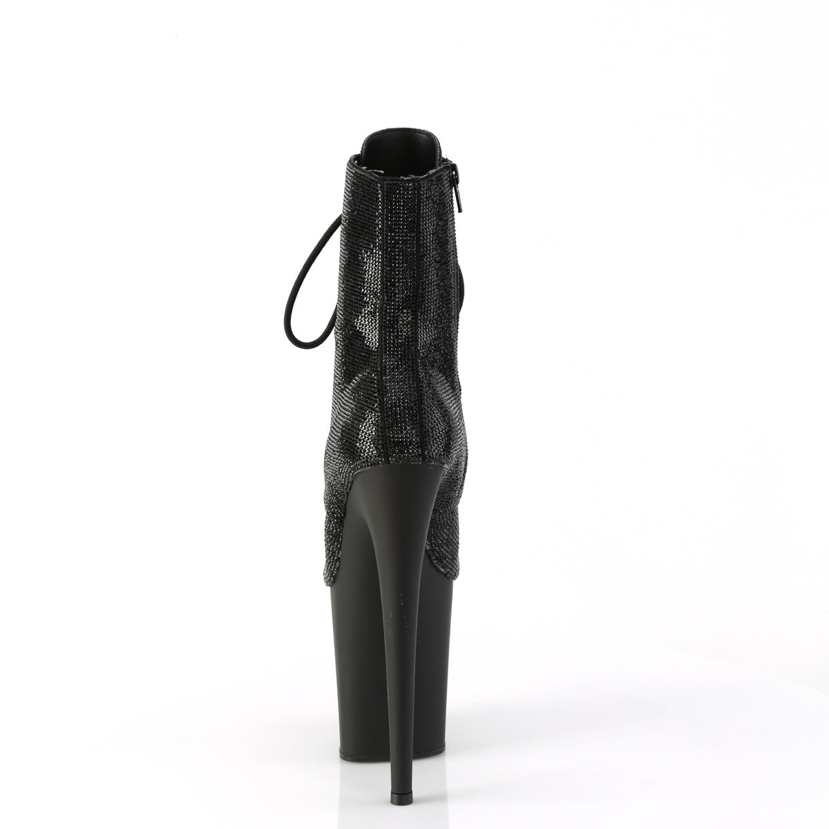FLAMINGO-1020RS Pleaser Black 8 Inch Pole Dance Ankle Boots