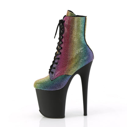 FLAMINGO-1020RS Pleaser Rainbow 8 Inch Exotic Dancer Ankle Boots