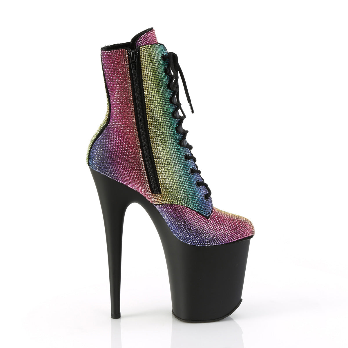 FLAMINGO-1020RS Pleaser Rainbow 8 Inch Exotic Dancer Ankle Boots