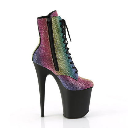 FLAMINGO-1020RS Pleaser Rainbow 8 Inch Exotic Dancer Ankle Boots