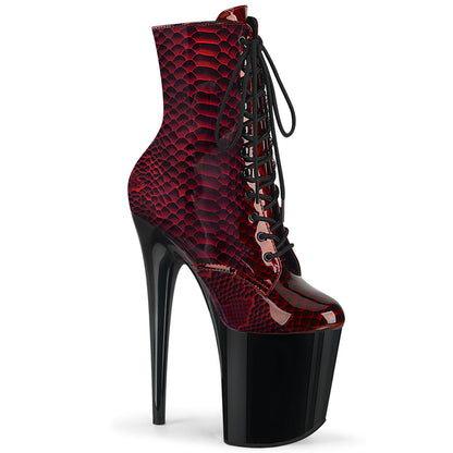 FLAMINGO-1020SP Pleaser Red 8 Inch Statement High Ankle Boots