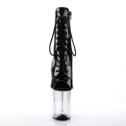 FLAMINGO-1021 Pleaser Black 8 Inch Pole Dancer Ankle Boots