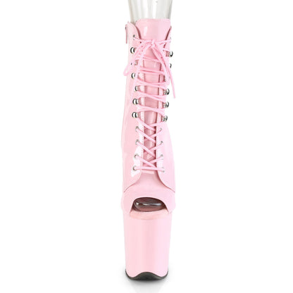 FLAMINGO-1021 Pleaser Baby Pink 8 Inch Exotic Dancer Ankle Boots