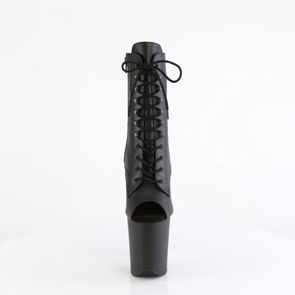 FLAMINGO-1021 Pleaser Black 8 Inch Pole Dance Ankle Boots