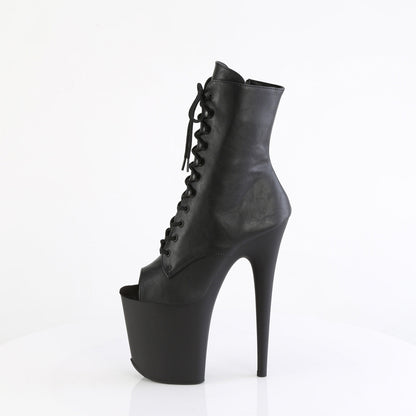 FLAMINGO-1021 Pleaser Black 8 Inch Pole Dance Ankle Boots