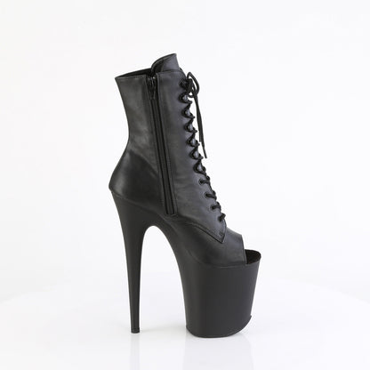 FLAMINGO-1021 Pleaser Black 8 Inch Pole Dance Ankle Boots