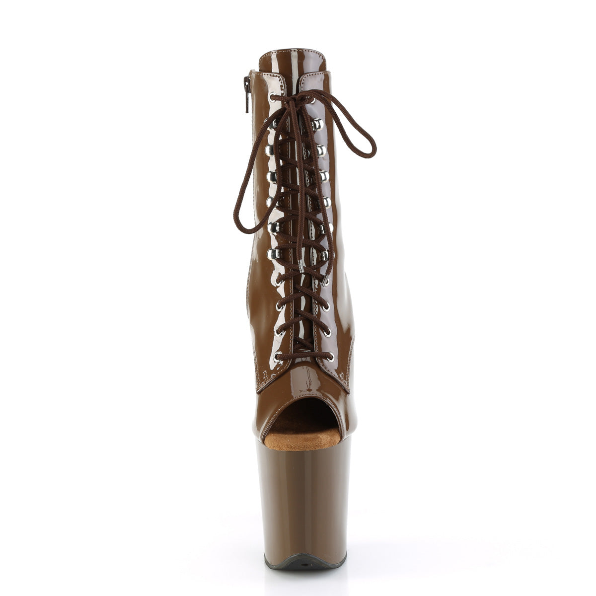 FLAMINGO-1021 Pleaser Mocha 8 Inch Dancer Platform Ankle Boots