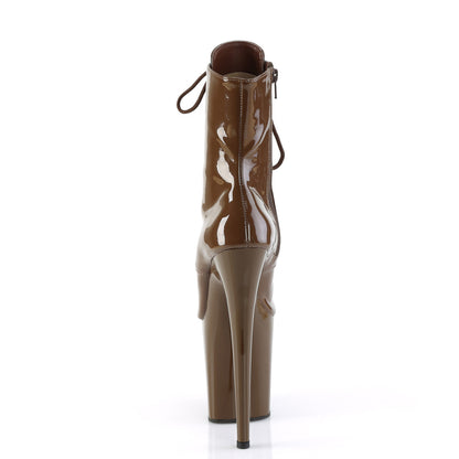FLAMINGO-1021 Pleaser Mocha 8 Inch Dancer Platform Ankle Boots