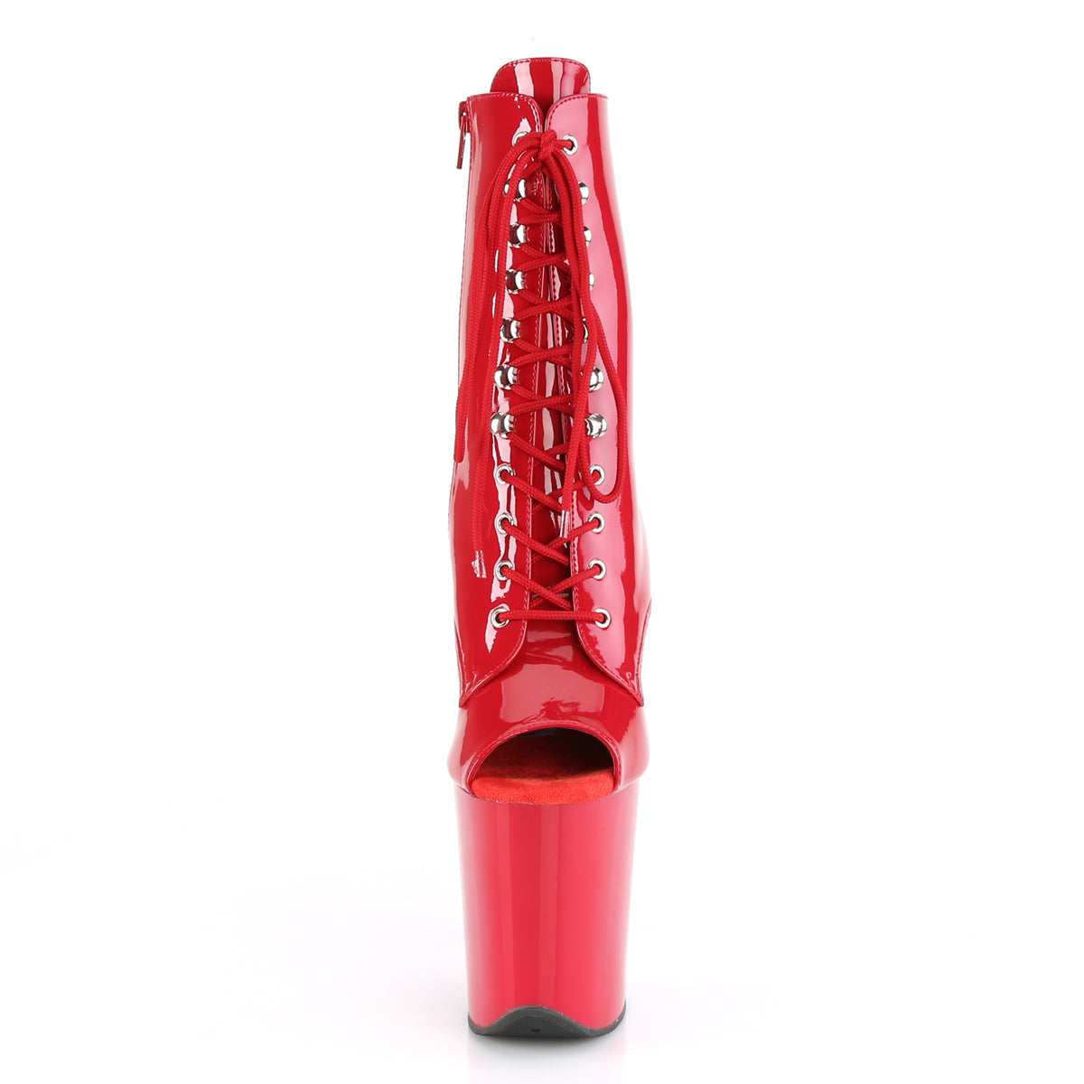 FLAMINGO-1021 Pleaser Red 8 Inch Exotic Dance Ankle Boots