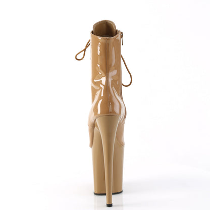 FLAMINGO-1021 Pleaser Toffee 8 Inch Strippers Ankle Boots