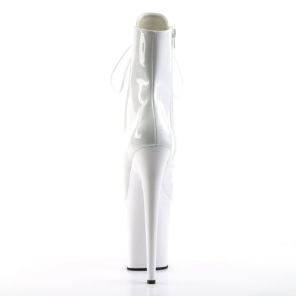 FLAMINGO-1021 Pleaser White 8 Inch Exotic Dancing Ankle Boots