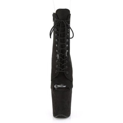 FLAMINGO-1021FS Pleaser Black 8 Inch Pole Dance Ankle Boots