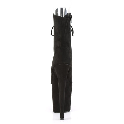 FLAMINGO-1021FS Pleaser Black 8 Inch Pole Dance Ankle Boots