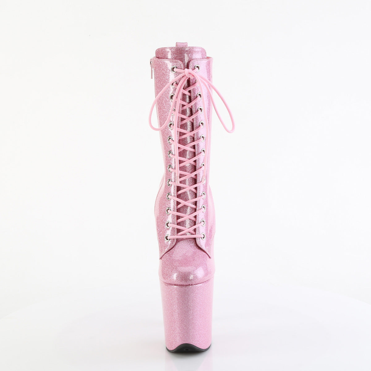 FLAMINGO-1040GP Pleaser Baby Pink Glitter 8 Inch Strippers Ankle Boots