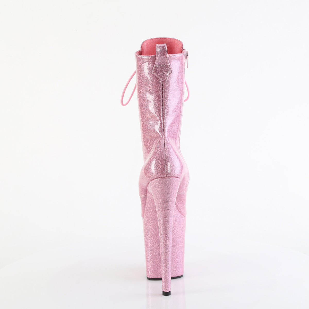 FLAMINGO-1040GP Pleaser Baby Pink Glitter 8 Inch Strippers Ankle Boots