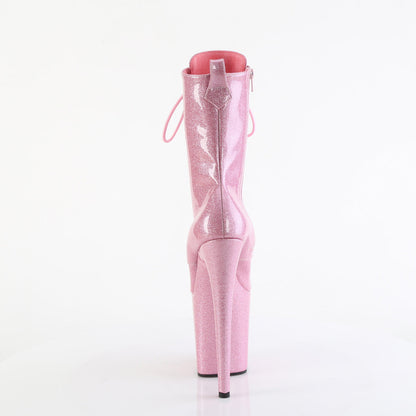 FLAMINGO-1040GP Pleaser Baby Pink Glitter 8 Inch Strippers Ankle Boots