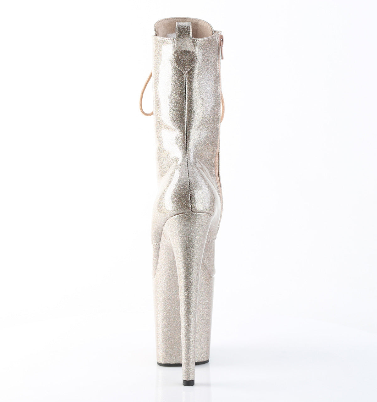 FLAMINGO-1040GP Pleaser Champagne Glitter 8 Inch Exotic Dancing Ankle Boots