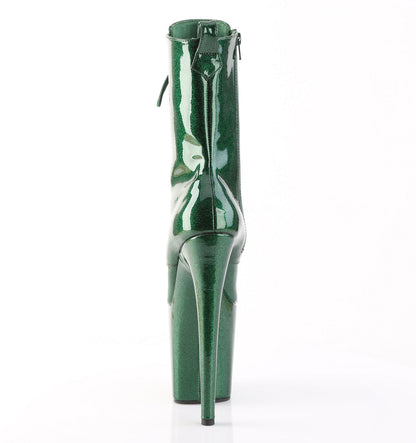 FLAMINGO-1040GP Pleaser Emerald Green 8 Inch Pole Dance Ankle Boots