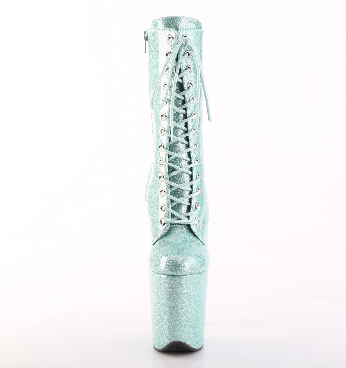FLAMINGO-1040GP Pleaser Mint Glitter 8 Inch Pole Dancer Ankle Boots