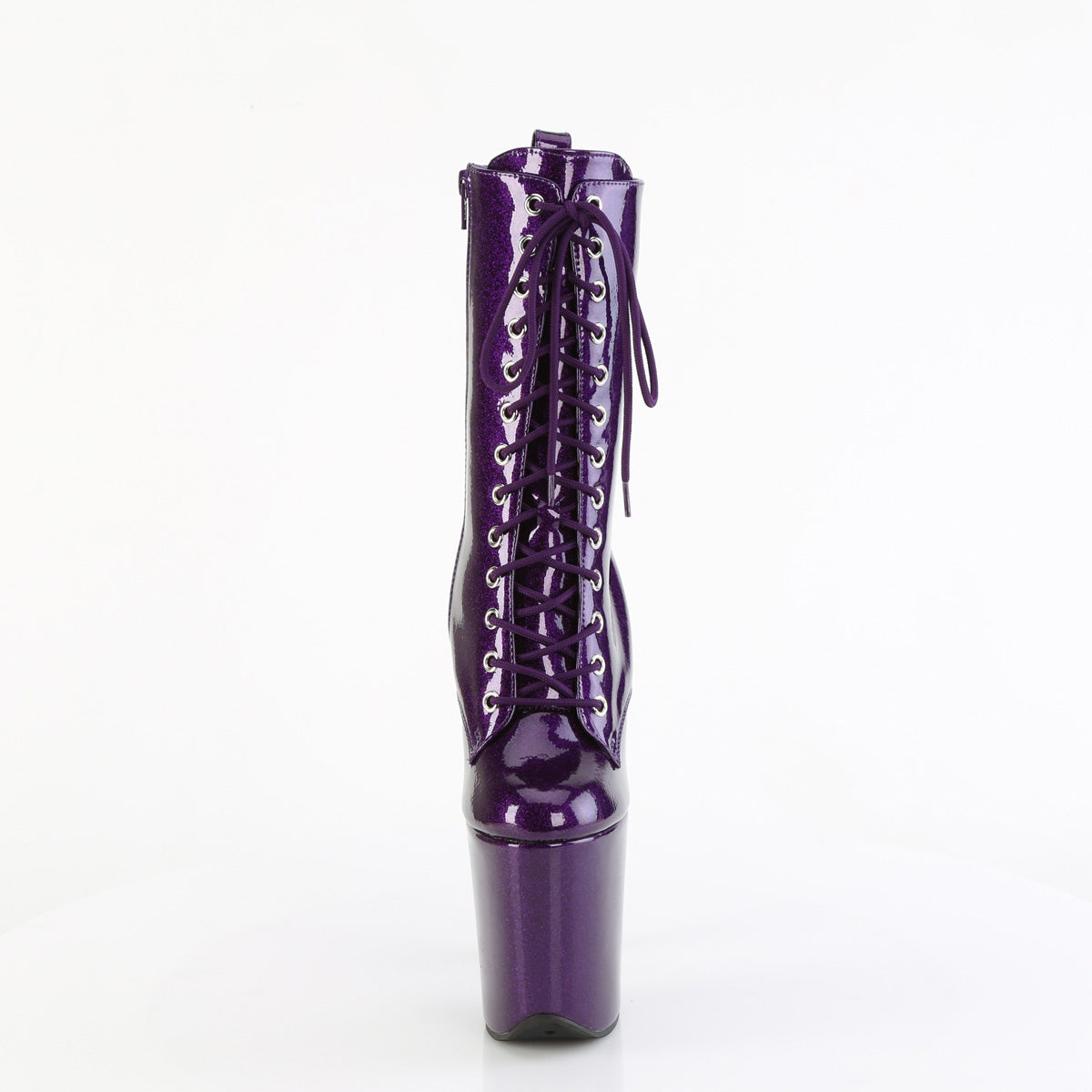 FLAMINGO-1040GP Pleaser Purple Glitter 8 Inch Exotic Dancer Ankle Boots
