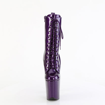 FLAMINGO-1040GP Pleaser Purple Glitter 8 Inch Exotic Dancer Ankle Boots