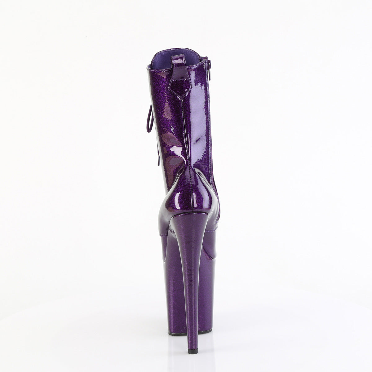FLAMINGO-1040GP Pleaser Purple Glitter 8 Inch Exotic Dancer Ankle Boots