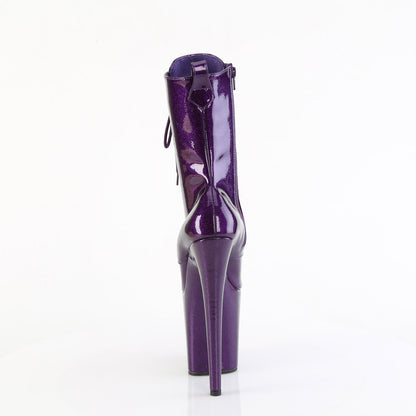 FLAMINGO-1040GP Pleaser Purple Glitter 8 Inch Exotic Dancer Ankle Boots