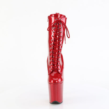 FLAMINGO-1040GP Pleaser Red Glitter 8 Inch Pole Dance Ankle Boots