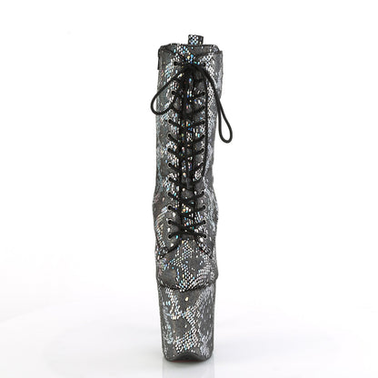 FLAMINGO-1040SPF Pleaser Silver 8 Inch Pole Dance Ankle Boots