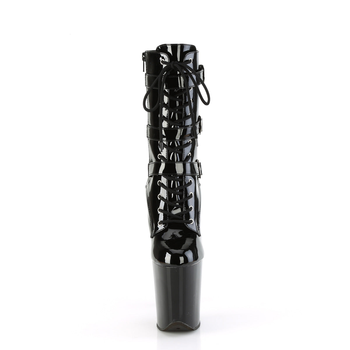 FLAMINGO-1043 Pleaser Black 8 Inch Pole Dance Ankle Boots