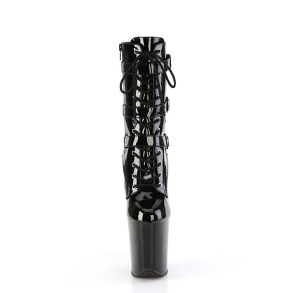 FLAMINGO-1043 Pleaser Black 8 Inch Pole Dance Ankle Boots