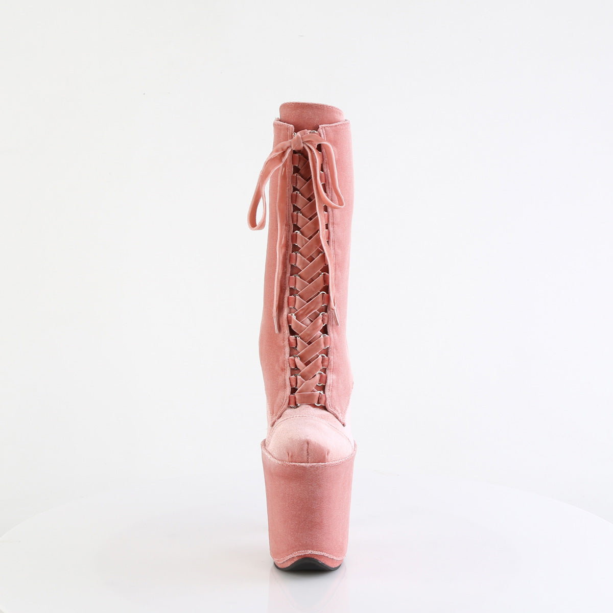 FLAMINGO-1045VEL Pleaser Dusty Pink 8 Inch Exotic Dance Ankle Boots
