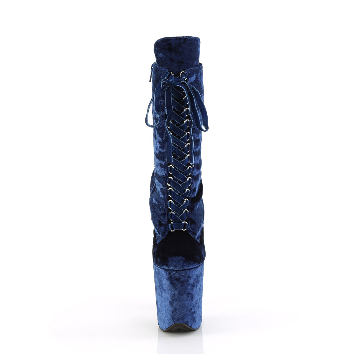 FLAMINGO-1045VEL Pleaser Navy Blue 8 Inch Pole Dance Ankle Boots
