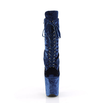 FLAMINGO-1045VEL Pleaser Navy Blue 8 Inch Pole Dance Ankle Boots