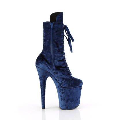 FLAMINGO-1045VEL Pleaser Navy Blue 8 Inch Pole Dance Ankle Boots