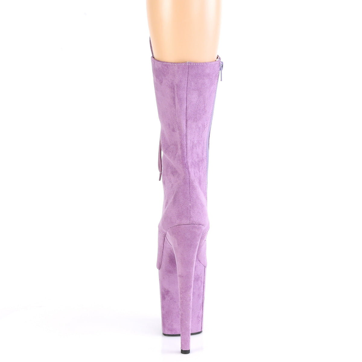 Pleaser FLAMINGO-1050FS Lilac Lace-Up Platform Mid Calf Boots - 8 Inch Heels