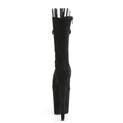 FLAMINGO-1051FS Pleasers 8 Inch Heel Black Pole Dance Shoes