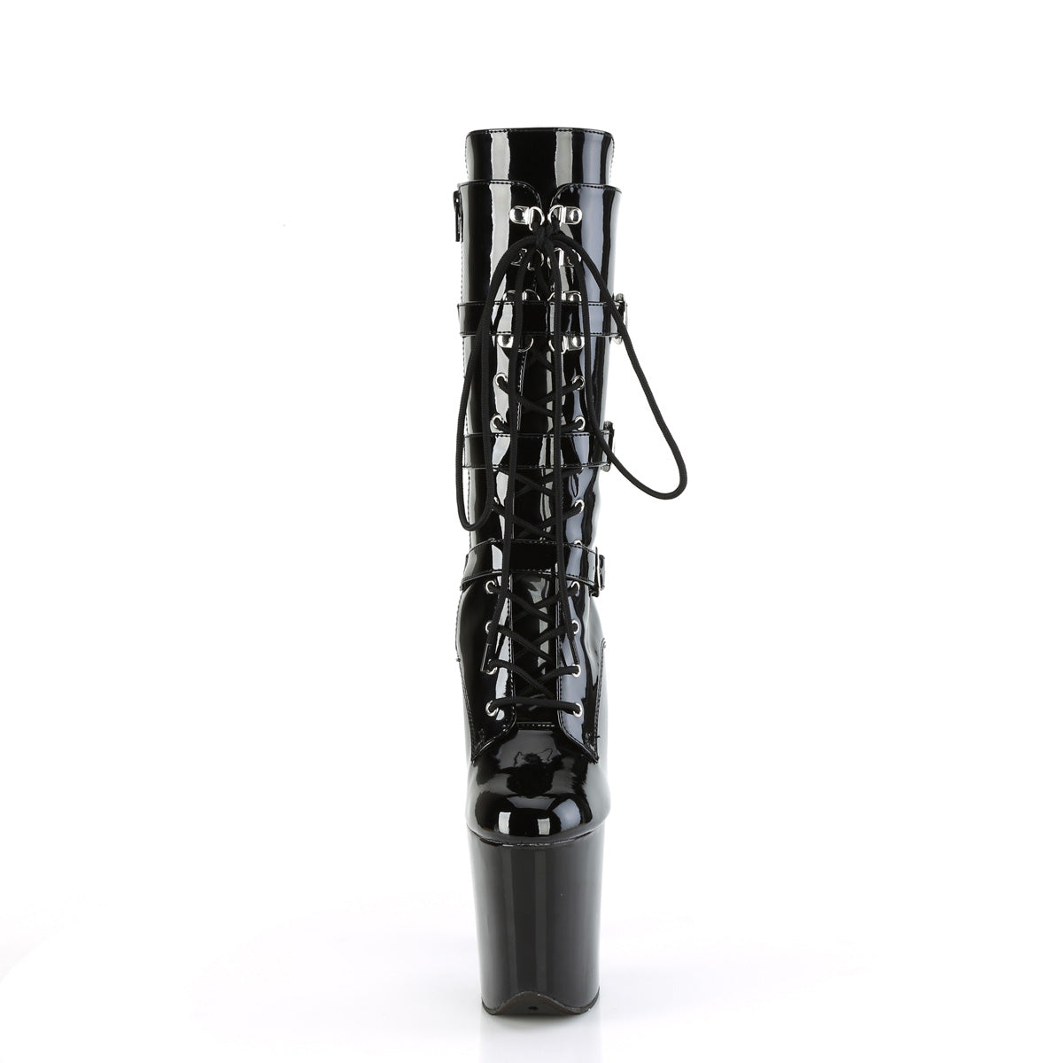 FLAMINGO-1053 Pleaser Black 8 Inch Pole Dancing Ankle Boots