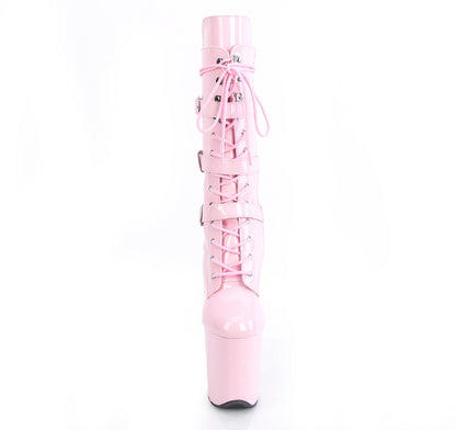 FLAMINGO-1053 Pleaser Baby Pink 8 Inch Exotic Dancer Ankle Boots