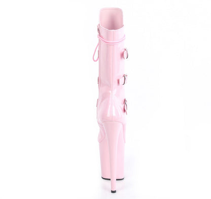FLAMINGO-1053 Pleaser Baby Pink 8 Inch Exotic Dancer Ankle Boots