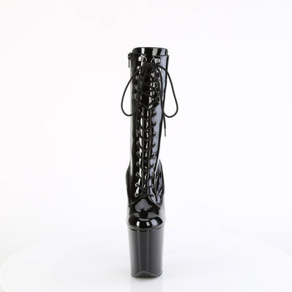 FLAMINGO-1054 Pleaser Black 8 Inch Dancer Platform Ankle Boots