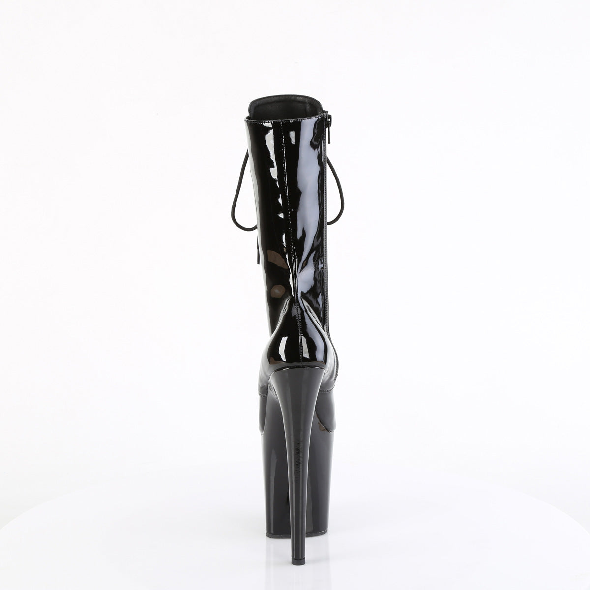 FLAMINGO-1054 Pleaser Black 8 Inch Dancer Platform Ankle Boots