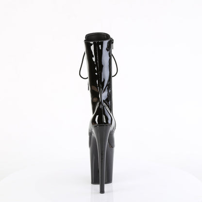 FLAMINGO-1054 Pleaser Black 8 Inch Dancer Platform Ankle Boots