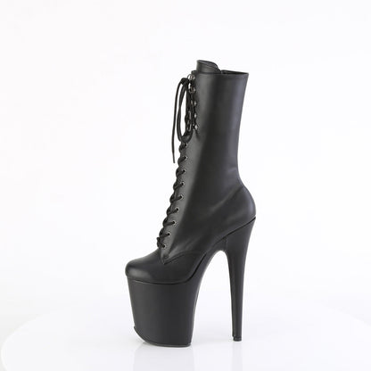 FLAMINGO-1054 Pleaser Black 8 Inch Pole Dance Ankle Boots