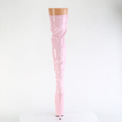 Pleaser FLAMINGO-3000 Baby Pink Platform Thigh High Boots - 8 Inch Heels
