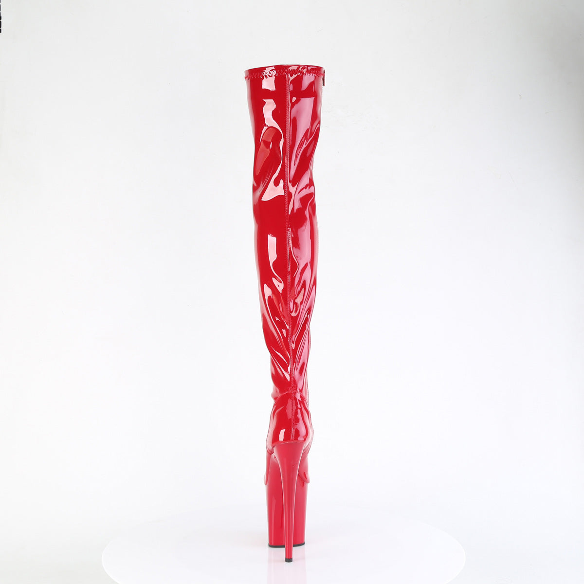 Pleaser FLAMINGO-3000 Red Platform Thigh High Boots - 8 Inch Heels