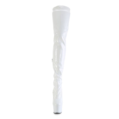 FLAMINGO-3000 Pleaser White 8 Inch Dancer Platform Thigh High boots