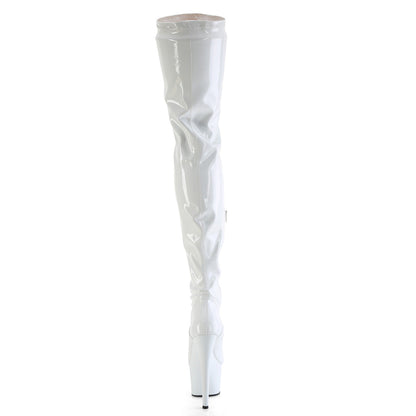 FLAMINGO-3000 Pleaser White 8 Inch Dancer Platform Thigh High boots