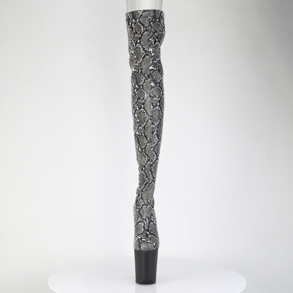 flamingo 3008sp bt pleaser pole dancing shoes grey blk snake print blk matte