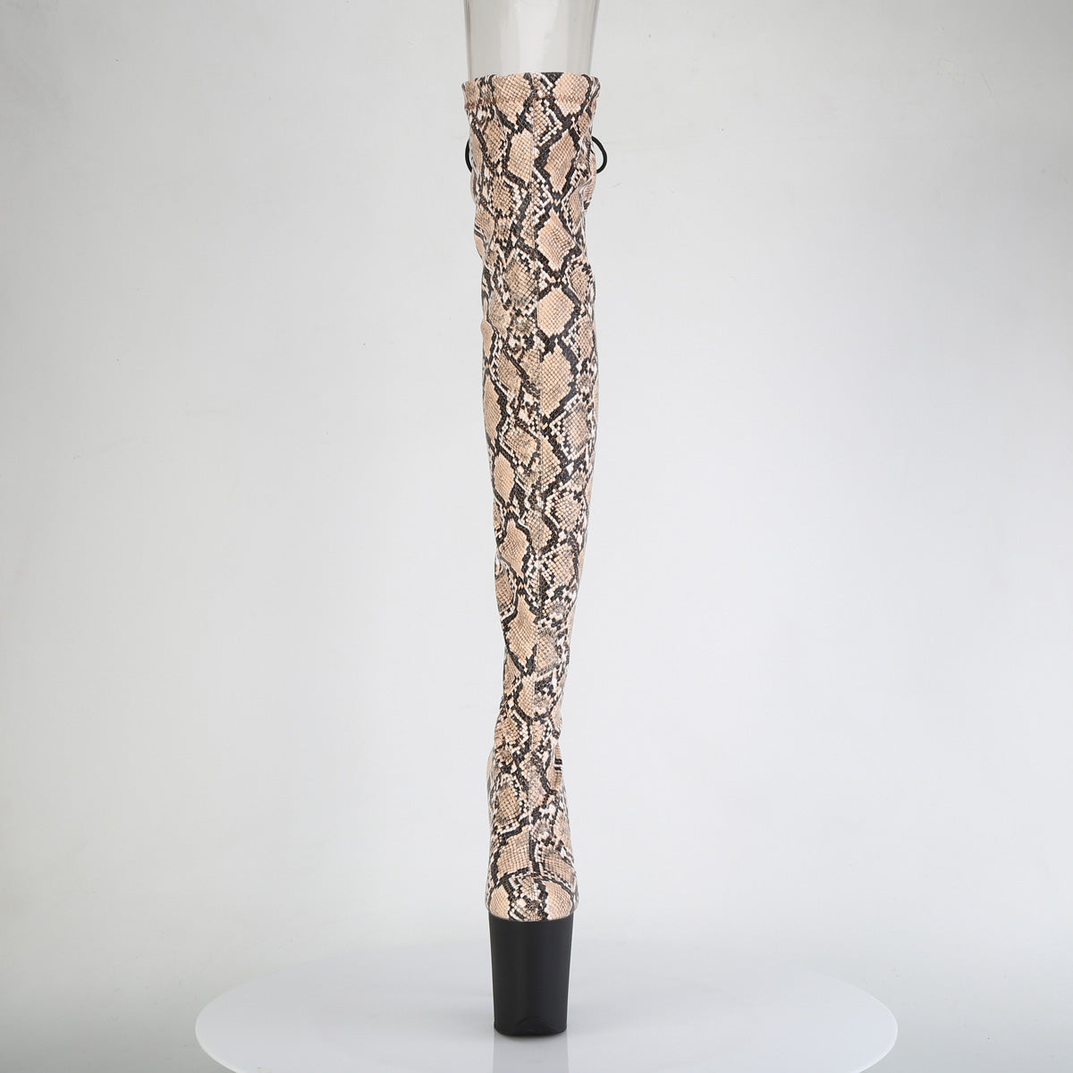 flamingo 3008sp bt pleaser pole dancing shoes tan brown snake print blk matte